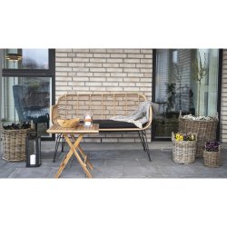 Bambus-look Sofa i polyrattan-et smukt og klassisk design - hynde inkluderet. Fs i flere farver