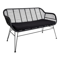 Bambus-look Sofa i polyrattan-et smukt og klassisk design - hynde inkluderet. Fs i flere farver