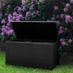 Underhllsfri Kuddlda i Svart plast - Vderbestndig - Modell: Cicina - Vlj storlek