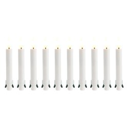 Autentisk lignende LED julelys  10 stk til juletret - styres af fjernbetjening - Batteri - 3D