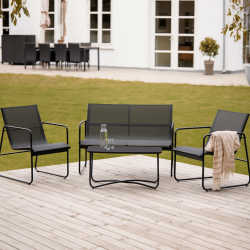 Vedligeholdelsesfrit loungest Theodor med 2-personers sofa, sofabord og 2 stole