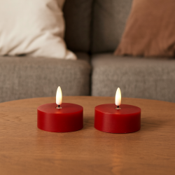 LED fyrfadslys i s�t af 2 stk. - f�s i flere farver