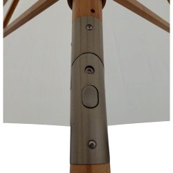 Naturfarvet parasol med bambus stok. : 3 M  - Vandtt + Dug har UV30+ solbeskyttelse. Model: Milano