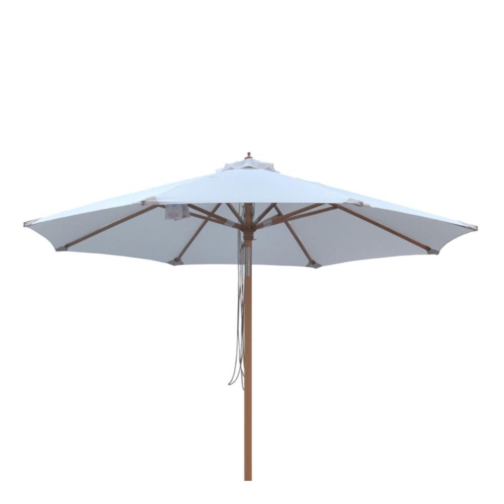 Lux parasol str. Ø 3 m. med OLEFIN dug - + Dug har UV50+ solbeskyttelse. Model: Cannes - Træstok med olefin dug - Havemøbelhuset