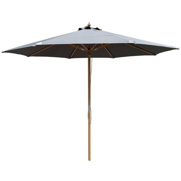 100 % vandtt Parasol m/2-delt stok. : 3M.  Vlg farve + Dug har UV30+ solbeskyttelse. Model: Nice Gr&aring; Lys b&oslash;g