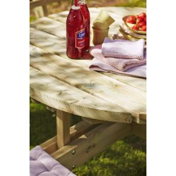 Rundt bnke st til 8 personer i nletr