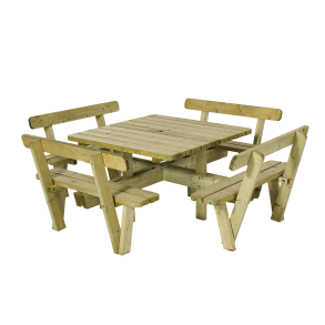 Bnkest med rygln i nletr til 8 personer - 118x118