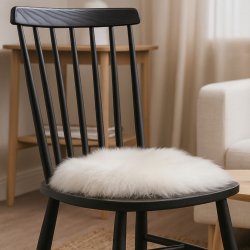 Stolesde i gte lammeskind rund str.  37 cm. - vlg farve