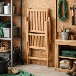 Foldbart Julia balkons�t i gold teak - Butterflybord med Julia 5-positionsstole - 2 personer - Perfekt til terrasse eller altan!