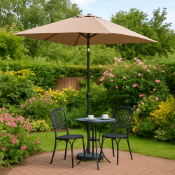 Vattentt Parasoll - 2 x 3 m - m/ Tilt + Dug har UV30+ solskydd. Modell: Cordoba