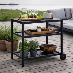Vedligeholdelsesfri serveringsvogn i polywood og aluminium - 90x45x74 cm