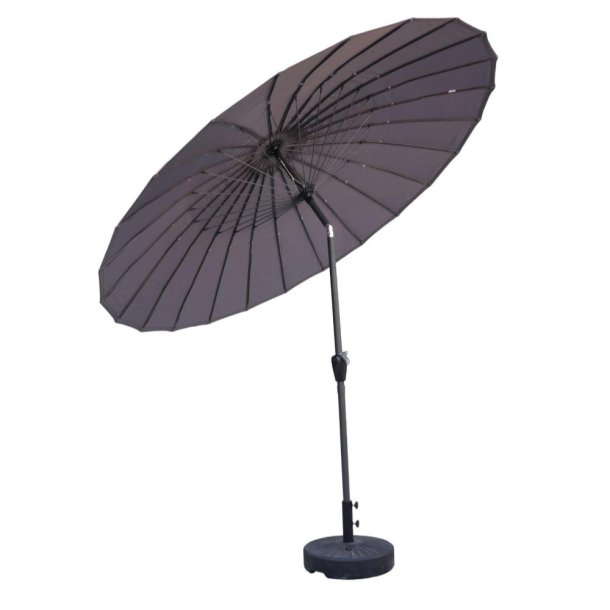 Parasol 2,70m. vlg parasol - Vandtt + Dug har UV30+ solbeskyttelse. Model: Shanghai Gr&aring;
