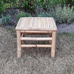 Bambus Skammel/sidebord 38x38cm. hjde 32cm