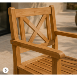 Leah Havem�bels�t med 6 Massive Teakstole &amp; Teakbord 210 cm