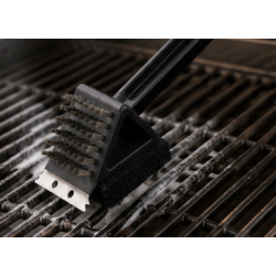 Dan Grill 3-i-1 Grillb�rste � Langt skaft med st�lb�rste, svamp og skraber