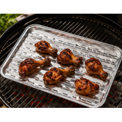 Alubakker med huller 34 � 23 cm � 5 stk. til grill &amp; ovn