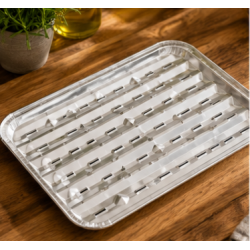 Alubakker med huller 34 � 23 cm � 5 stk. til grill &amp; ovn