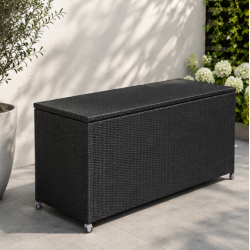 Sofia XL dynbox 160x75 cm. Svart UV-skyddad polyrotting och aluminiumram inkl. vattent�t innerv�ska