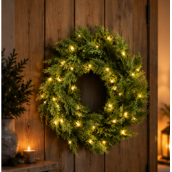 D�r grankrans med LED - Timer - Inde/ude ( IP44 )