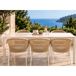 Moderne Mio haves�t � 204�104 cm bord i sintret sten look &amp; 6 stole