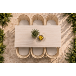 Moderne Mio haves�t � 204�104 cm bord i sintret sten look &amp; 6 stole