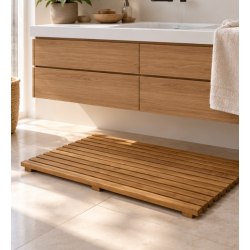  Louisiana teakm�tte 80 � 50 cm � naturligt silver teaktr� med rustikt udtryk