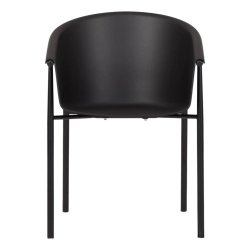 Frida skalstol med armln - Sort plast/forzinket metal