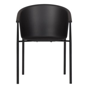 Frida skalstol med armln - Sort plast/forzinket metal