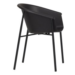 Frida skalstol med armln - Sort plast/forzinket metal