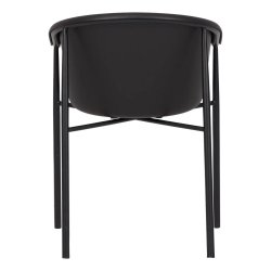 Frida skalstol med armln - Sort plast/forzinket metal