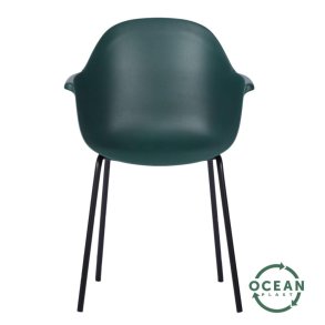 Skalstol i plast fra havet med armln - Model: Camilla sort