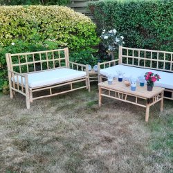 Bambus Skammel/sidebord 38x38cm. hjde 32cm