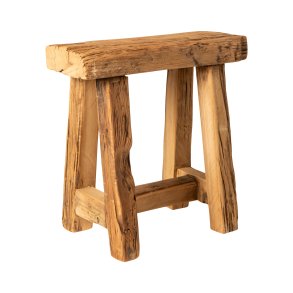 Skammel i Indisk vintagetr - ml: 45X20XH46CM