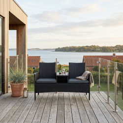 Duo Sofa i UV-beskyttet polyrattan inkl. 2 hynder