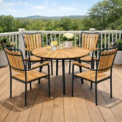 Eva Magnolia Tr�dg�rdsset med bord �: 130 cm + 4 stolar - v�lj f�rg p� ramen