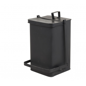 Alma skraldespand med pedal i sort metal