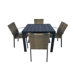 Vedligeholdelsesfri smt terrassest til 4 personer - vlg stolens farve