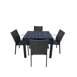 Vedligeholdelsesfri smt terrassest til 4 personer - vlg stolens farve