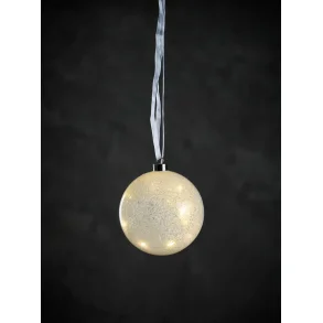 HYGGELIG GLASKUGLE!!. Glaskugle - M/SNE -  Med IP20 Batteribox til indendrs brug - Vlg Strrelse