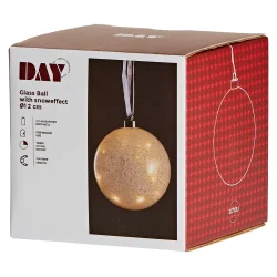 HYGGELIG GLASKUGLE!!. Glaskugle - M/SNE -  Med IP20 Batteribox til indendrs brug - Vlg Strrelse