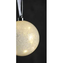 HYGGELIG GLASKUGLE!!. Glaskugle - M/SNE -  Med IP20 Batteribox til indendrs brug - Vlg Strrelse