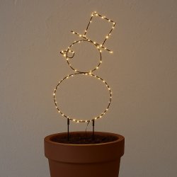 Snemand i metal med LED lys - til bde indendrs og udendrs brug!