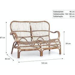 Trevlig loungesoffa till tv personer med hgt ryggstd - fltad bambu 