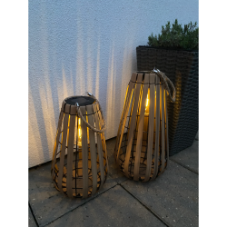 Solcelle Lanterne med Pre  Stemningsfuld Belysning til Udendrs Brug - fs i flere strrelser