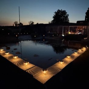 Solcelle glas med hndtag i rillet klar glas 11,5x12,5 cm