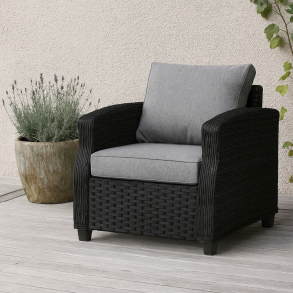 Solskins Loungestol i sort - VEDLIGEHOLDELSESFRI LOUNGESTOL MED HYNDE!!