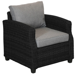 Solskins Loungestol i sort - VEDLIGEHOLDELSESFRI LOUNGESTOL MED HYNDE!!