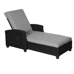 Solskins solvogn i sort UV-beskyttet polyrattan. MODERNE SOLVOGN MED ALL-WEATHER HYNDE - MODEL VILLA