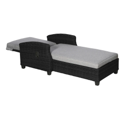 Solskins solvogn i sort UV-beskyttet polyrattan. MODERNE SOLVOGN MED ALL-WEATHER HYNDE - MODEL VILLA