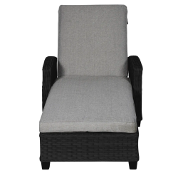 Solskins solvogn i sort UV-beskyttet polyrattan. MODERNE SOLVOGN MED ALL-WEATHER HYNDE - MODEL VILLA